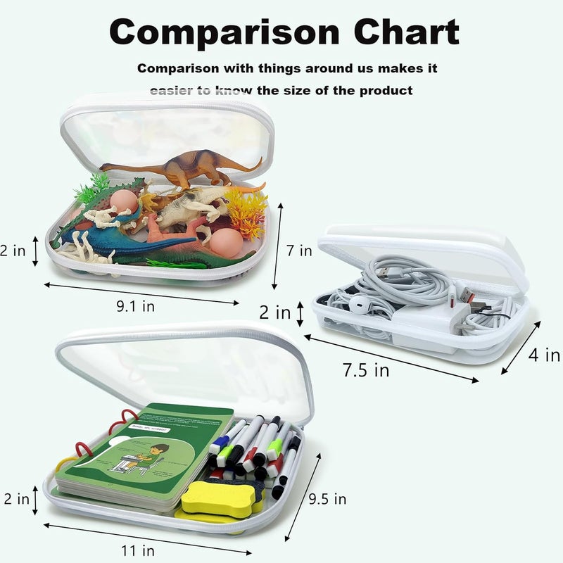 honitty Clear Hard Shell Zipper Case,3PCS Transparent Clear Laser Zipper Pouches,Hard Side Plastic Case Set,Portable Travel Storage Organizer Bins - Image 3